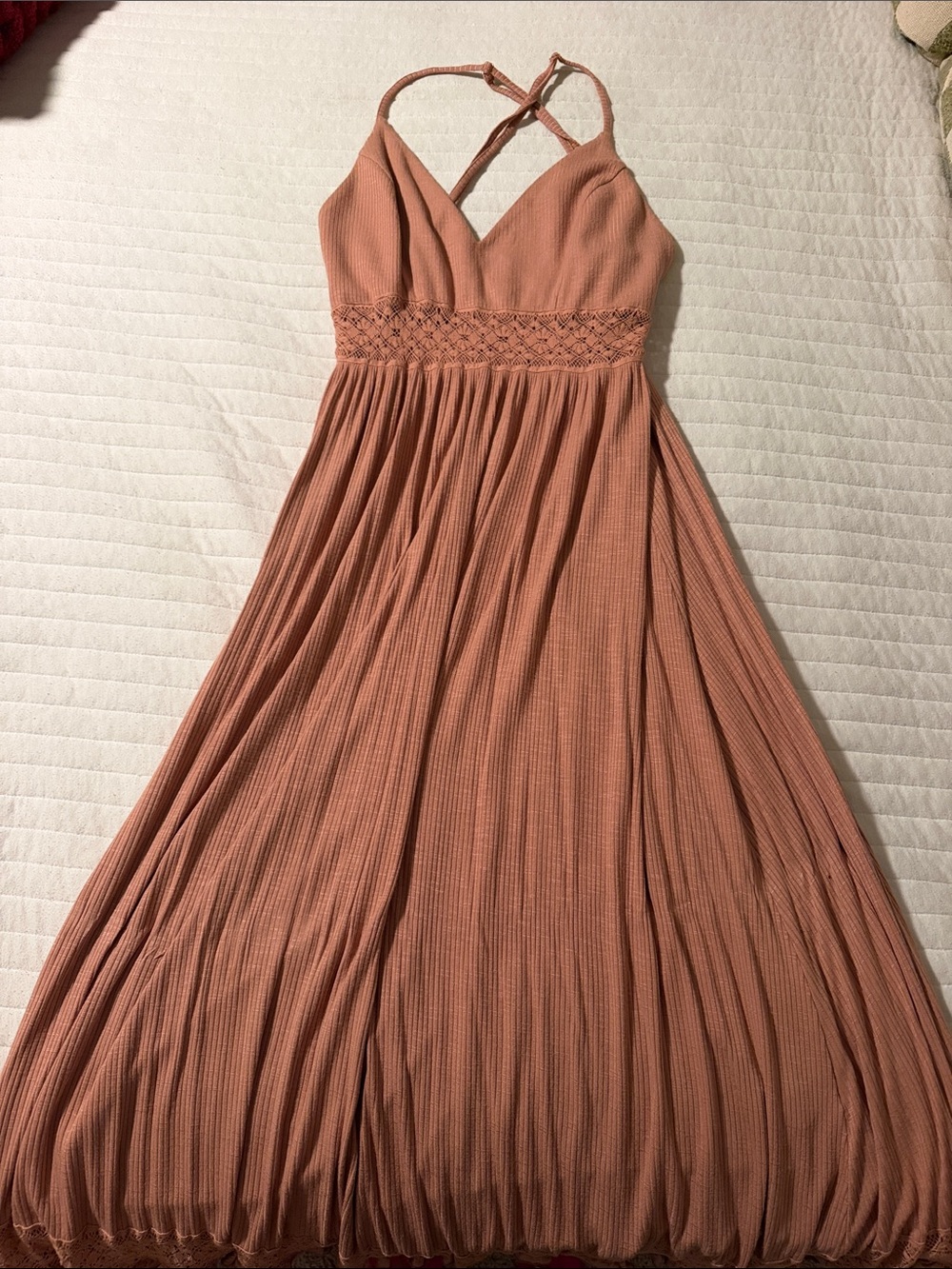 Altar’d State V-Neck Maxi Dress in Dusty Rose